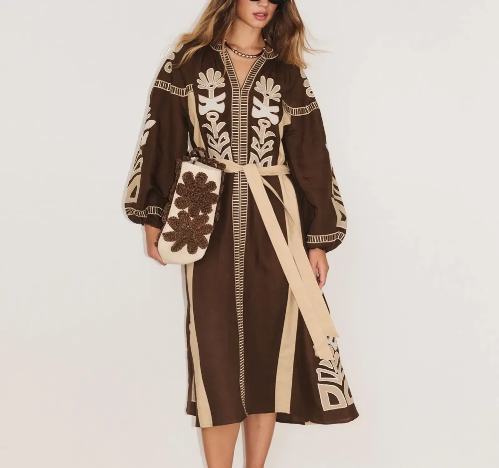 Apparel - 114. ANOUCK LONG ML DRESS - STELLA FOREST