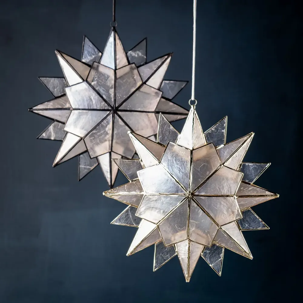 Other Christmas decorations - DIMAANO GRANDE star in black or gold, handmade - KLATT OBJECTS