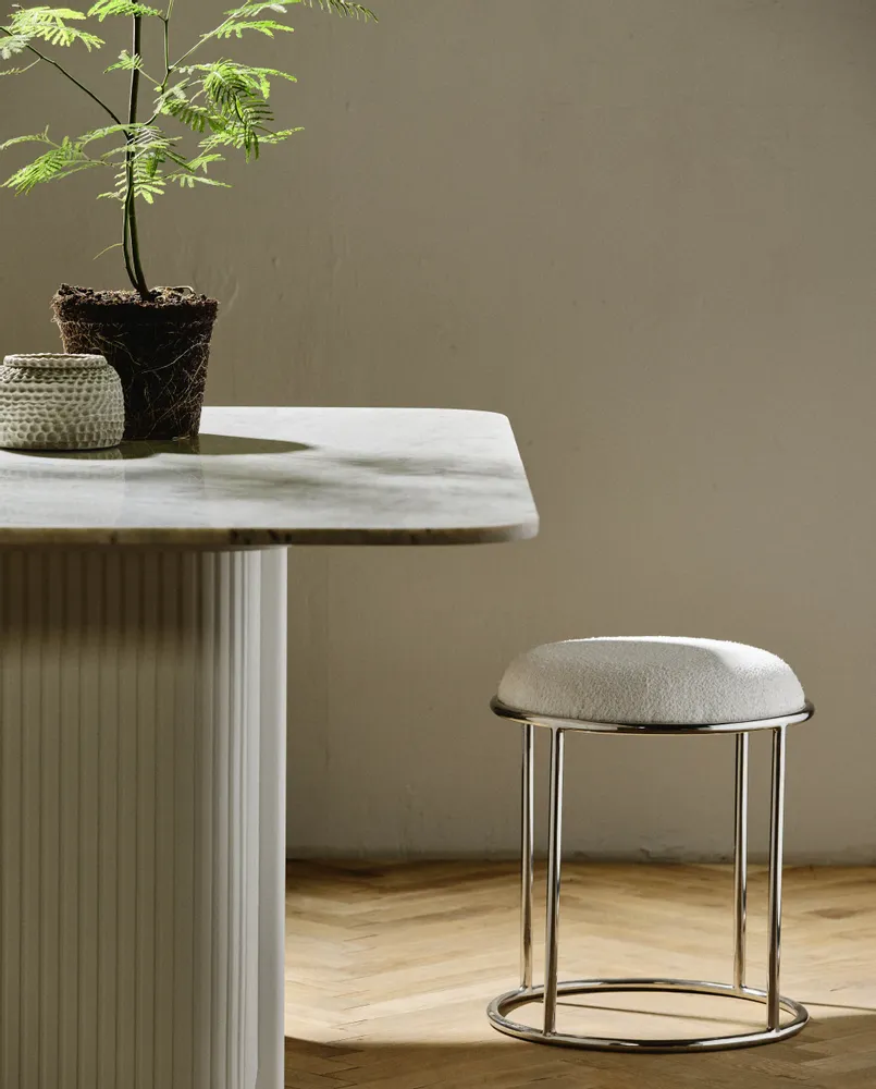 Tabourets - Tabouret KOMATI - ivoire + marron - NORDAL