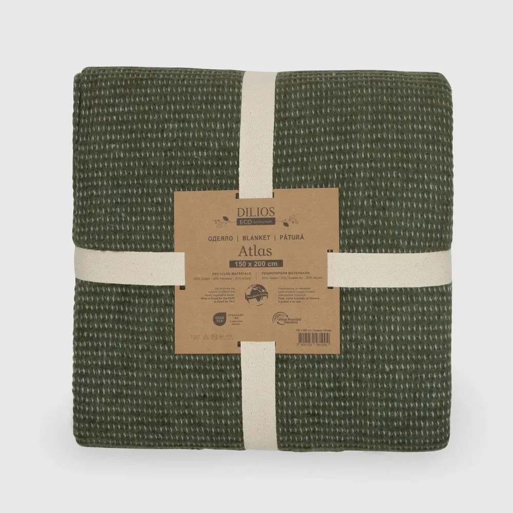 Throw blankets - Blanket Atlas , 150x200cm, green - DILIOS