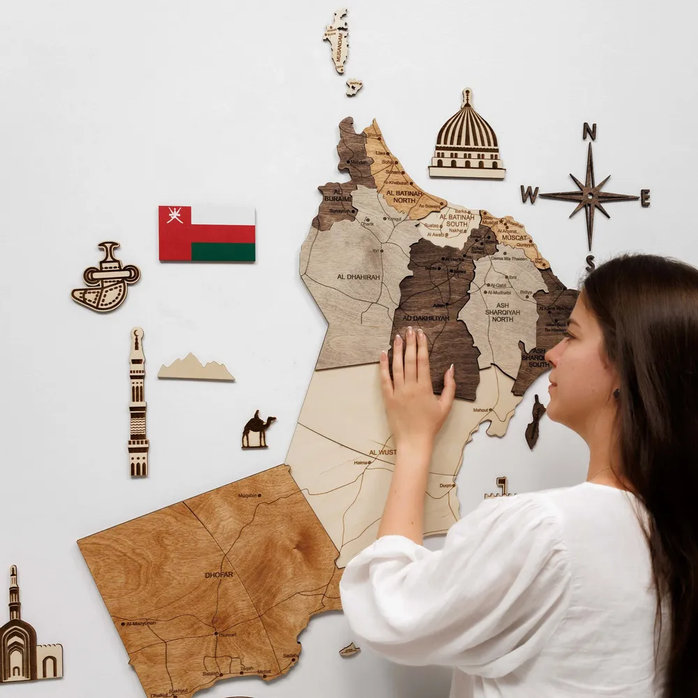 Objets personnalisables - Carte du pays personnalisée - ENJOY THE WOOD