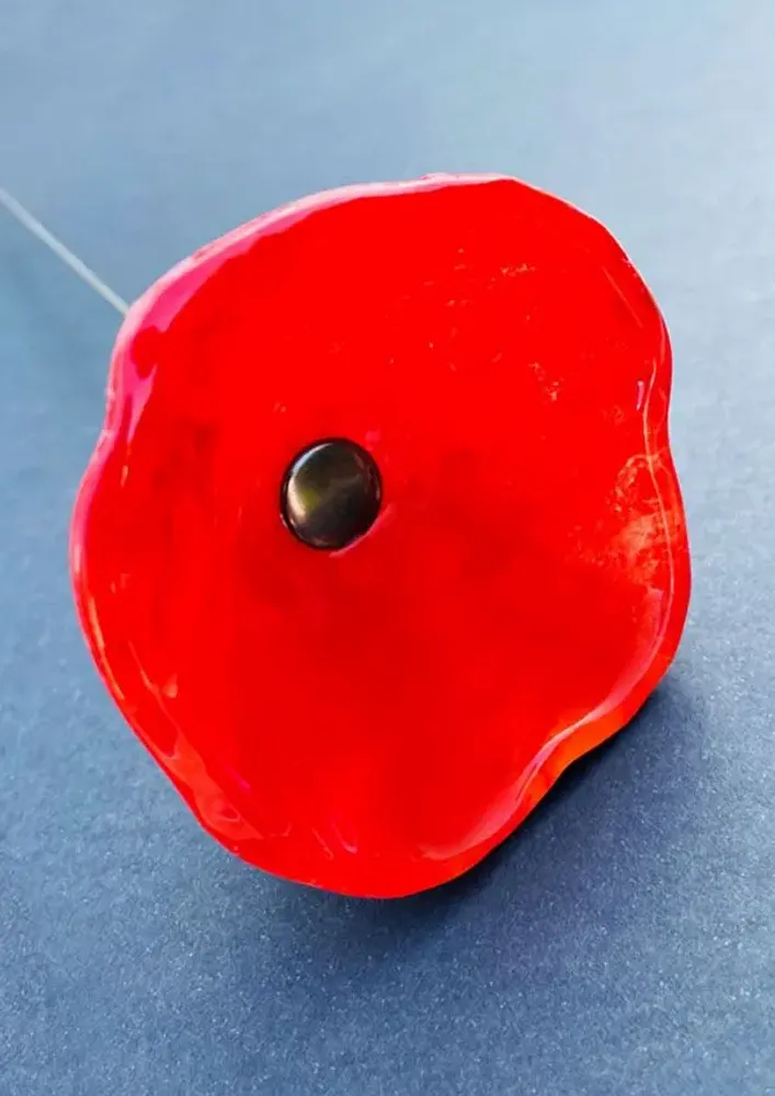 Floral decoration - Medium size red cala flower - CARNEOL GLASS