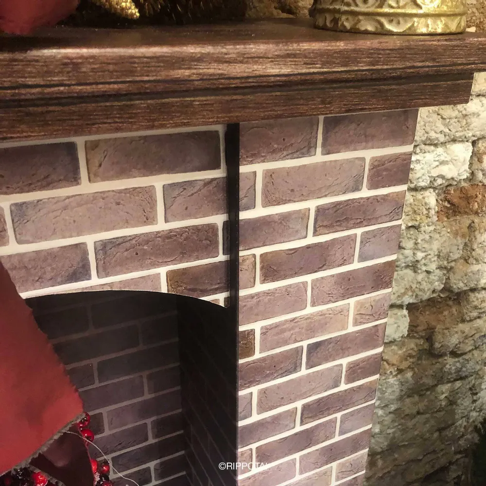 Other Christmas decorations - Eco-friendly Cardboard Fireplace for Christmas Windows - RIPPOTAI