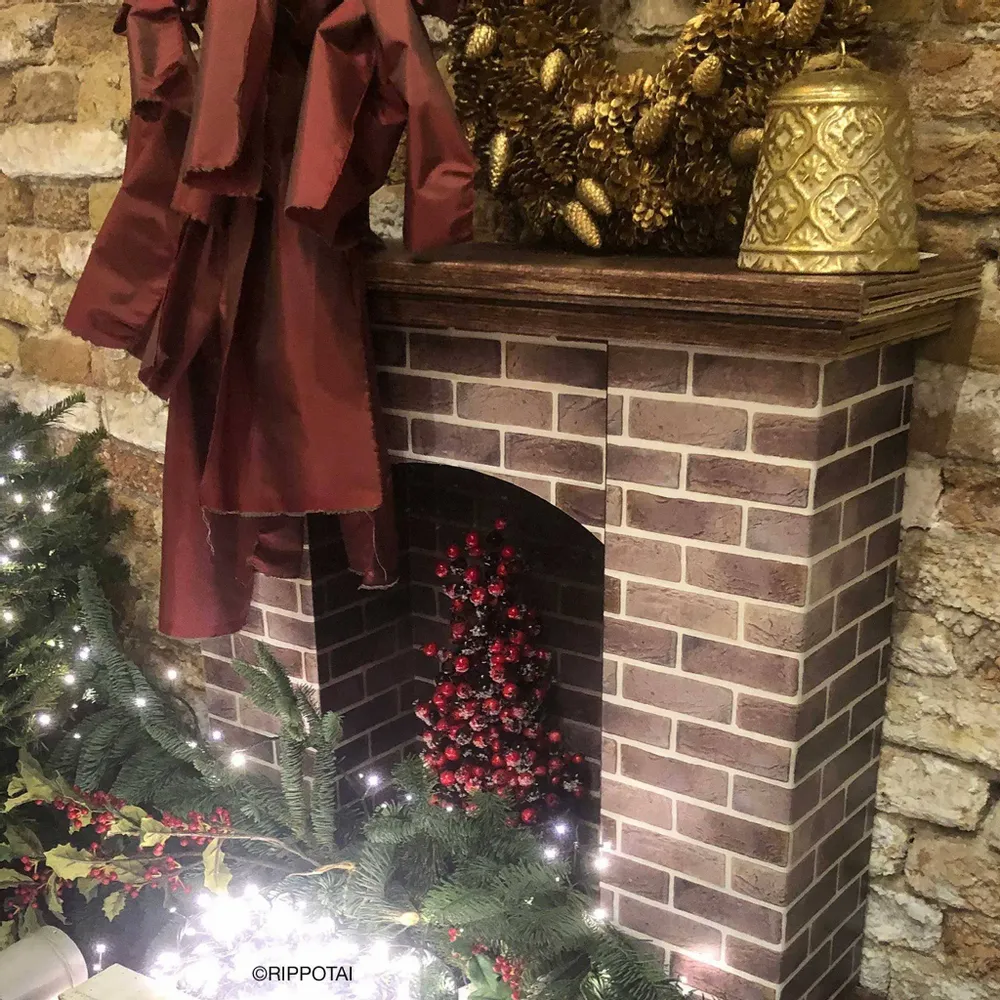 Other Christmas decorations - Eco-friendly Cardboard Fireplace for Christmas Windows - RIPPOTAI