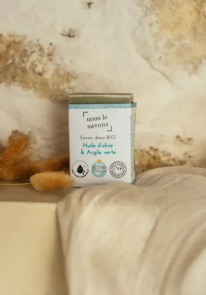 Cosmétiques - Savon bio doux - Huile d'olive & Argile verte - NOUS LE SAVONS
