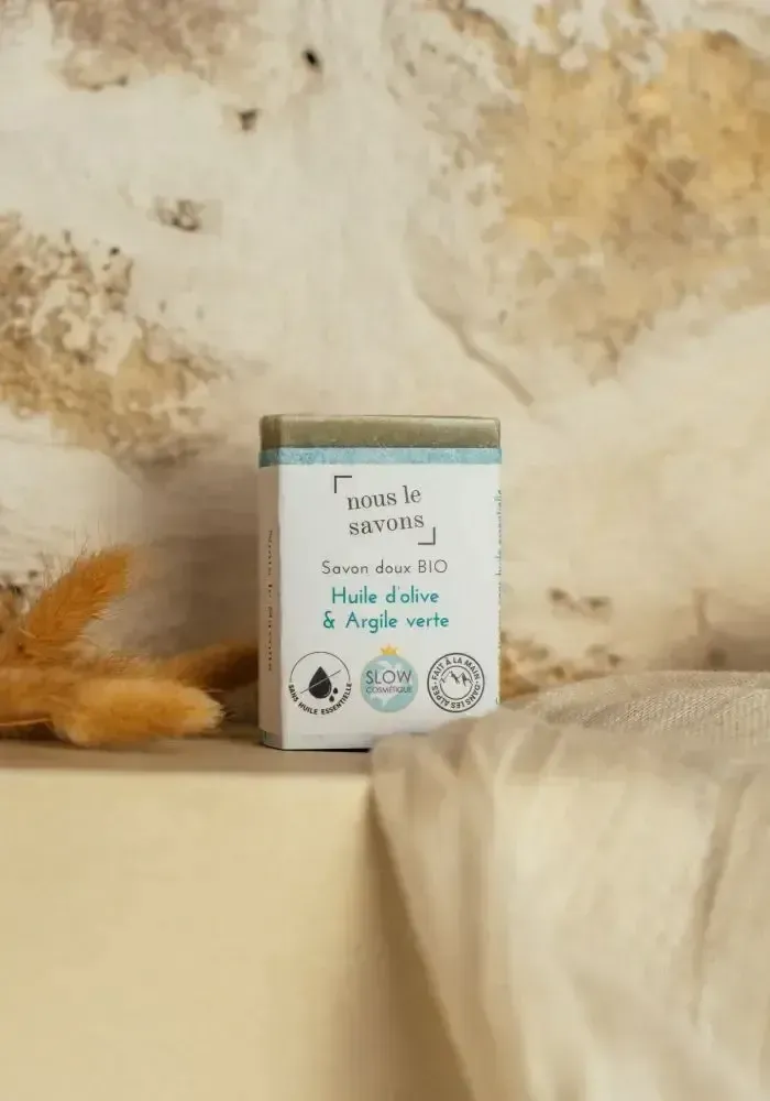 Cosmétiques - Savon bio doux - Huile d'olive & Argile verte - NOUS LE SAVONS