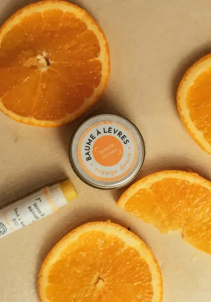 Cosmétiques - Baume à lèvres bio - orange douce - NOUS LE SAVONS