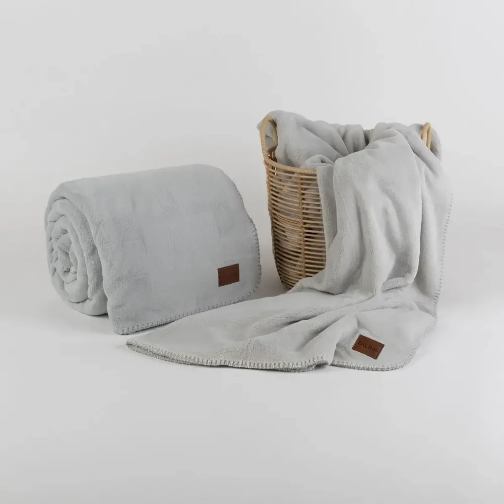 Plaids - Couverture DANTE, 200x220cm, gris - DILIOS