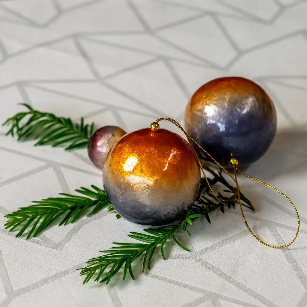 Other Christmas decorations - X-mas balls with overlapping colours set of 4 - KINTA