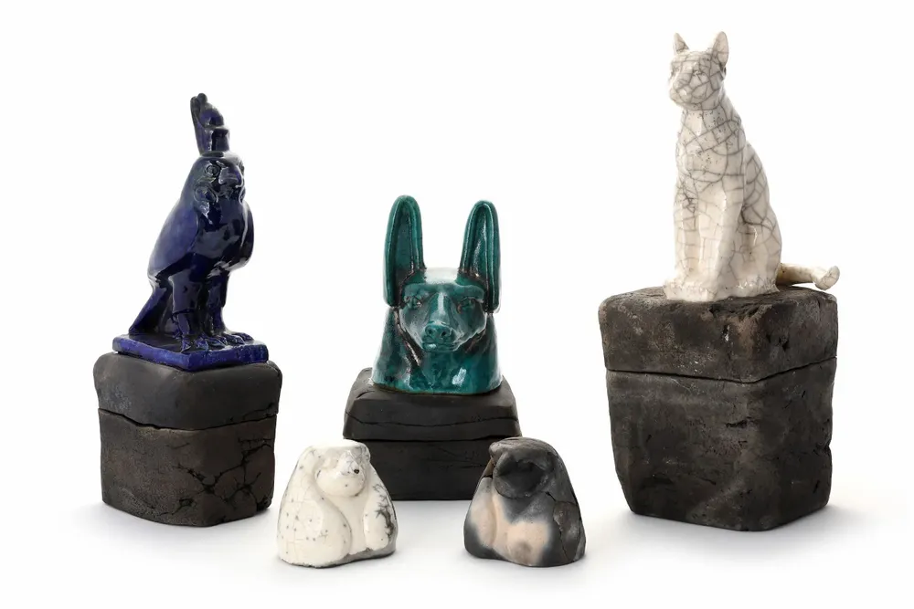 Objets de décoration - [HWI CERAMICA] Raku égyptien Objet, argile de porcelaine blanche - WHI CERAMICA
