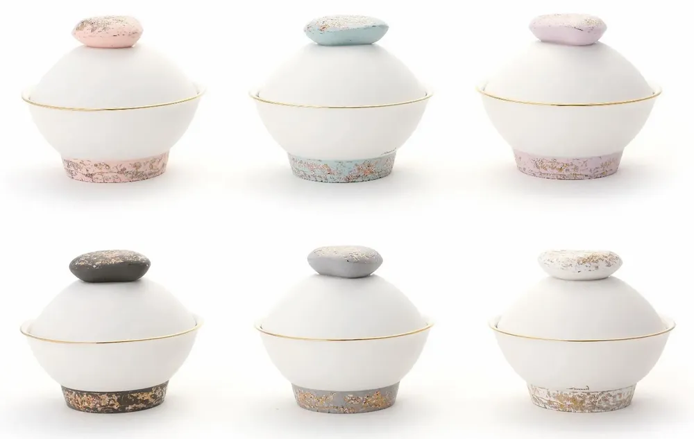 Bols - [JIWOON] Un bol à dessert arabe avec couvercle, porcelaine blanche - JIWOON