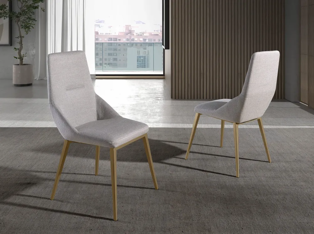 Chairs - Light grey fabric chair - ANGEL CERDÁ