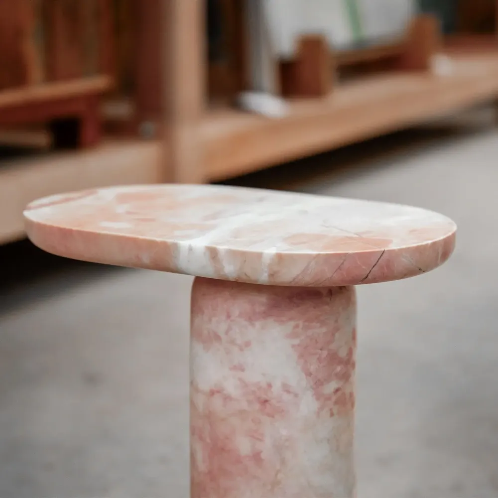 Coffee tables - "BOLD" PINK MARBLE SIDE TABLE - KIWANO CONCEPT
