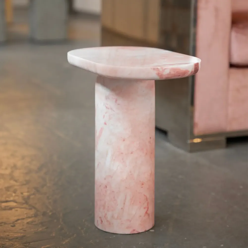 Coffee tables - "BOLD" PINK MARBLE SIDE TABLE - KIWANO CONCEPT