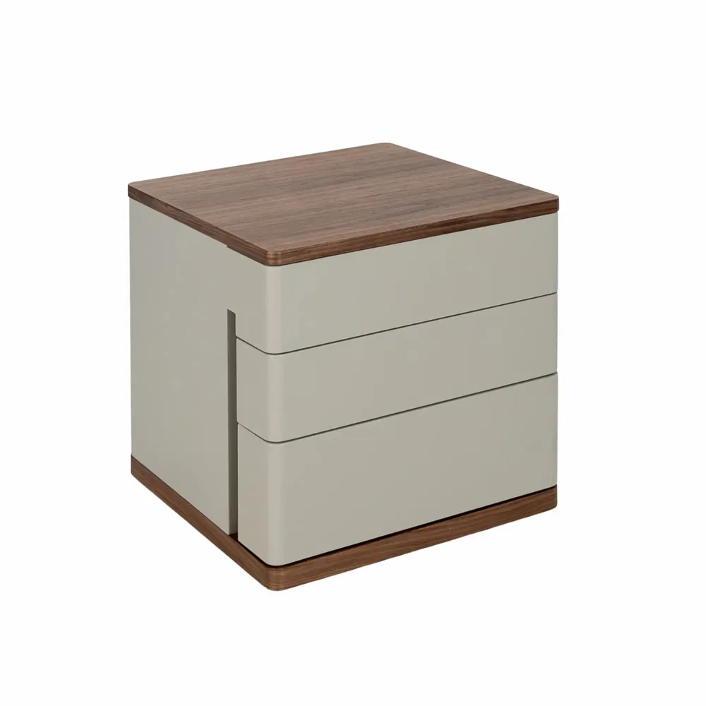 Tables de nuit - Table de chevet en bois gris et noyer - ANGEL CERDÁ