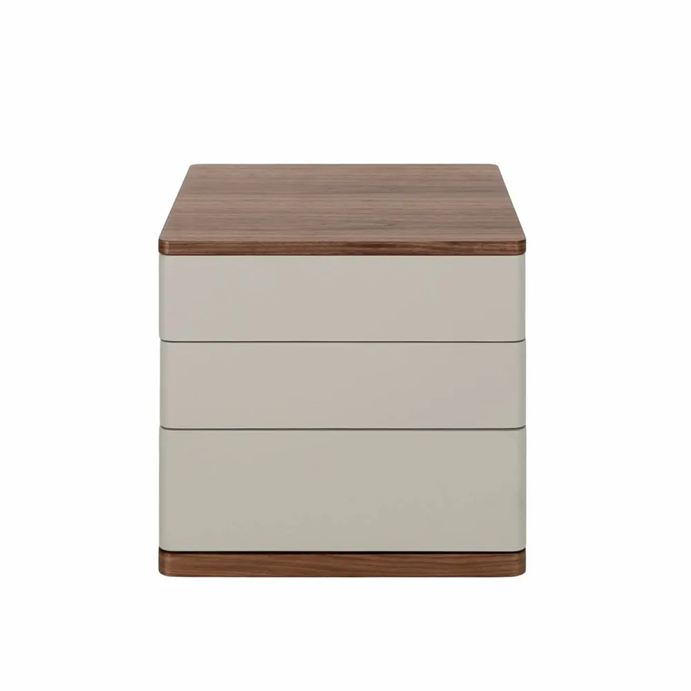 Night tables - Grey wood and walnut bedside table - ANGEL CERDÁ