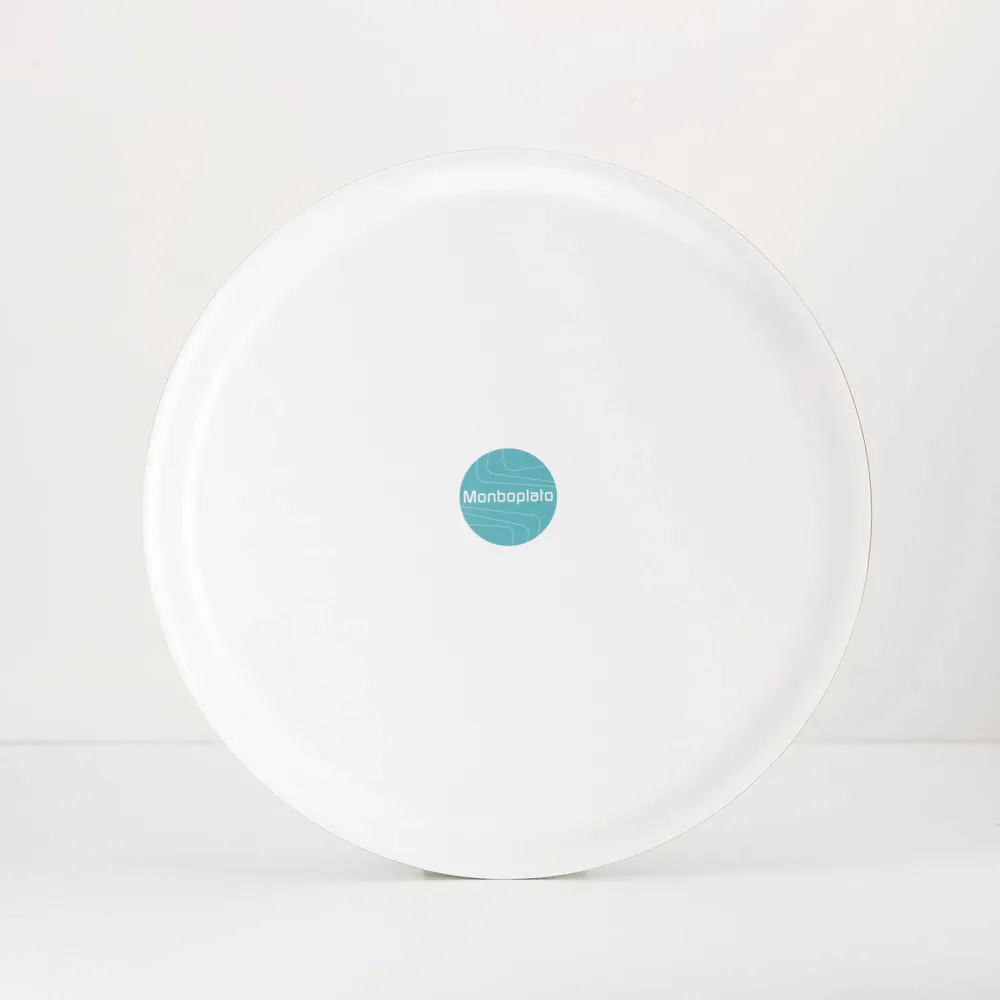 Plateaux - Plateau de service rond en bois - zébre bleu 38 cm - MONBOPLATO