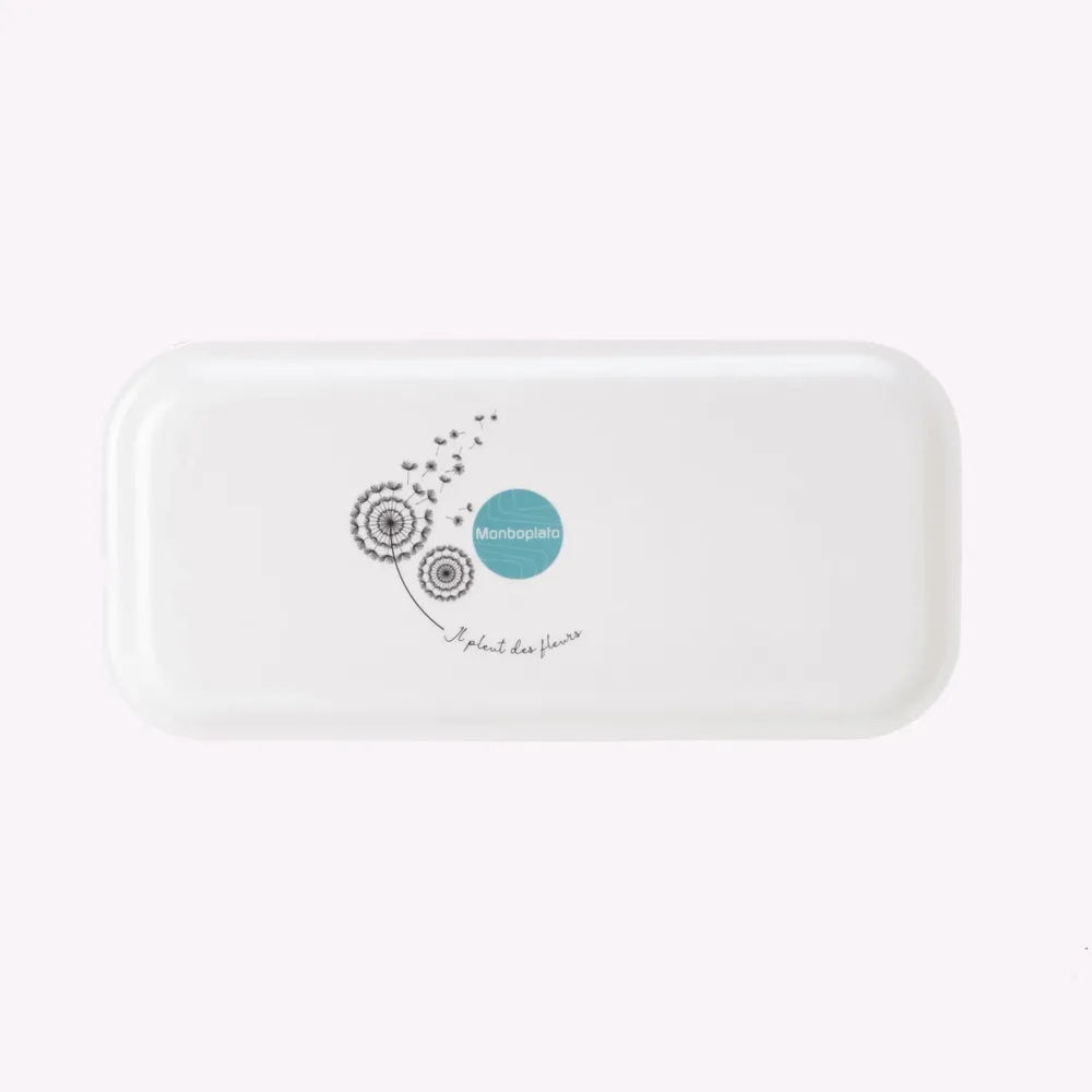 Plateaux - Plateau long de service design - Fleurs roses en trompe-l'œil 15x32 cm - MONBOPLATO