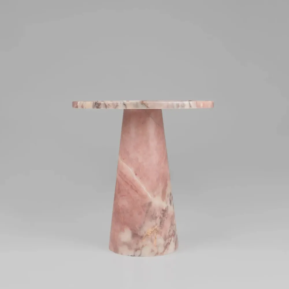 Consoles - PINK MARBLE CONE SIDE TABLE - KIWANO CONCEPT