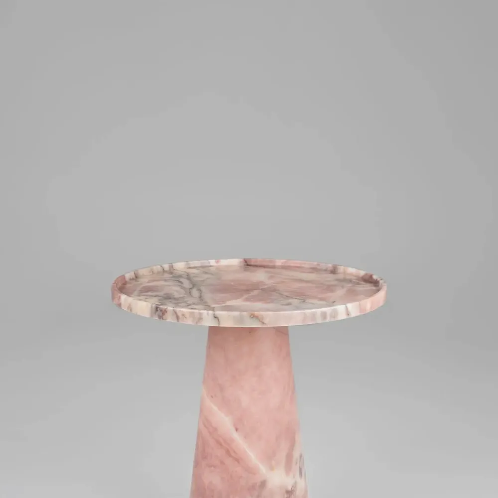 Consoles - PINK MARBLE CONE SIDE TABLE - KIWANO CONCEPT