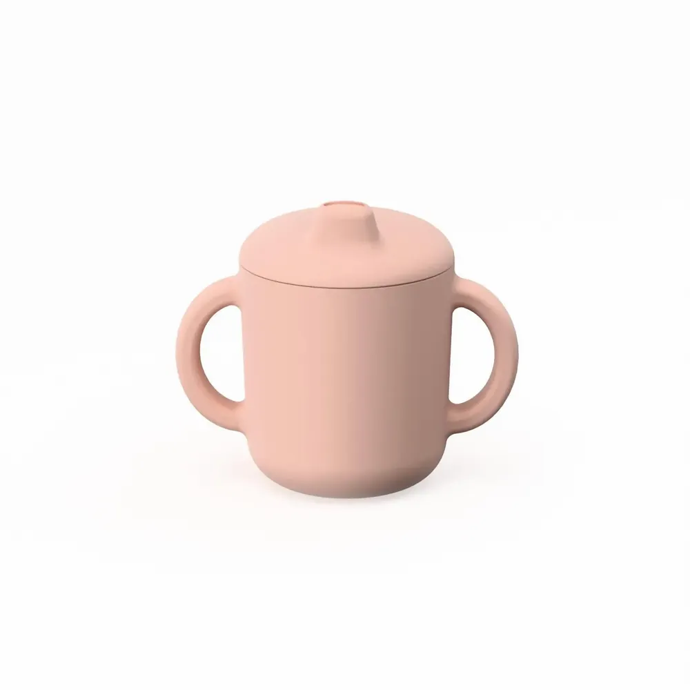 Repas pour enfant - Tasse à bec en silicone avec poignées - Blush - EKOBO