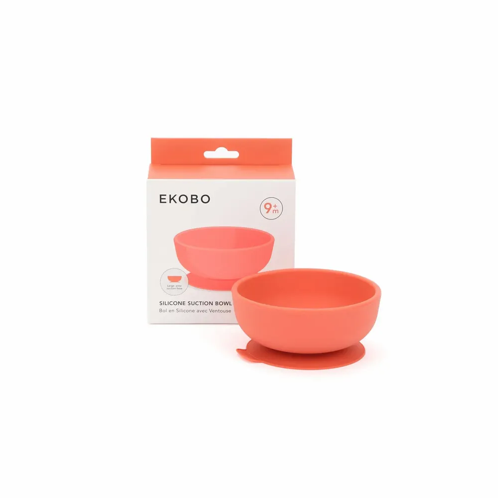 Children's mealtime - Silicone Suction Bowl - Coral - EKOBO