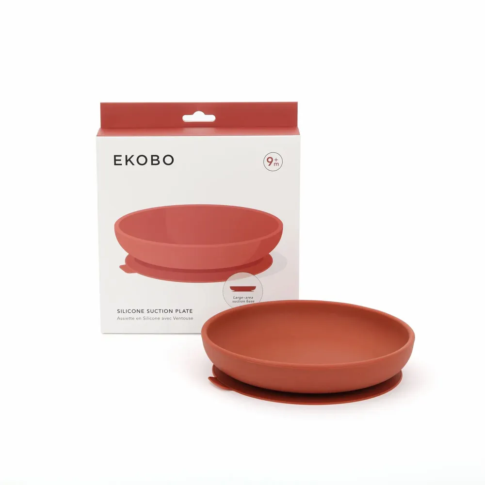 Repas pour enfant - Assiette ventouse en silicone - Terracotta - EKOBO