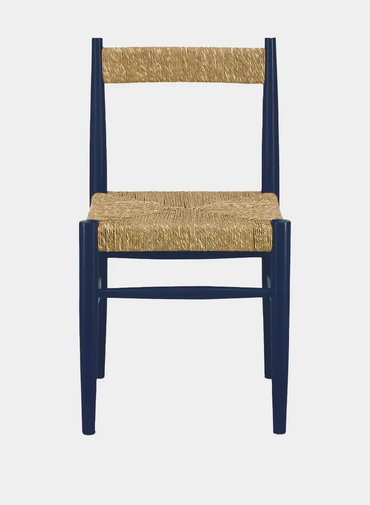 Chairs - Handmade Francisco Blue Wood And Natural Cord Dining Chair - HOUSE OF CAPRICORN