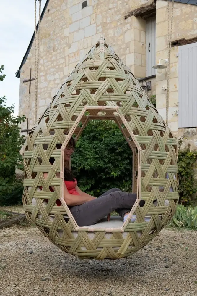 Armchairs - Hanging chair " Diamond " - ATELIER BRINS DE MALICE - VANNERIE D'ART