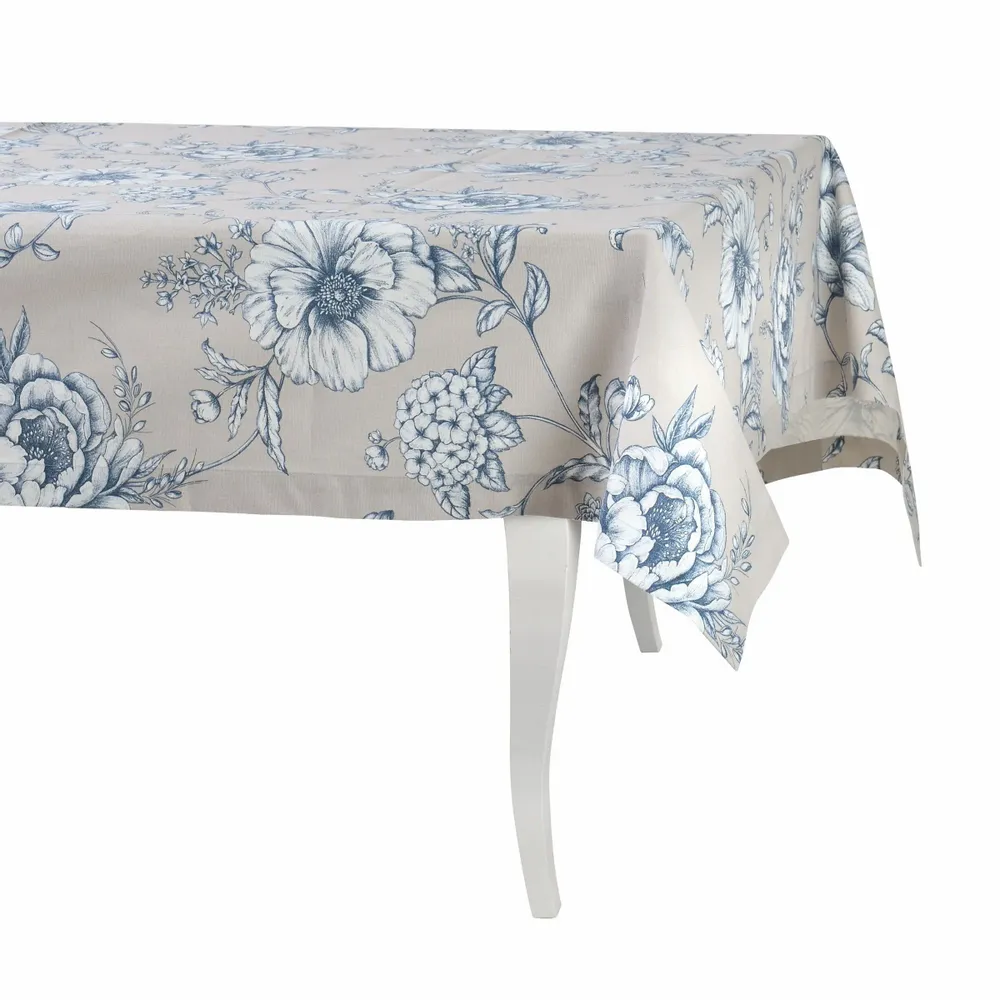 Table cloths - Tablecloth Blossom Blue - 130 cm x 200 cm - ROSEBERRY HOME