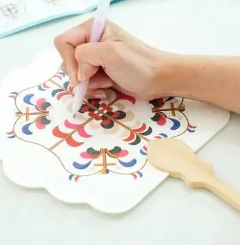 Loisirs créatifs pour enfant - [ARTSOOMBI] Museum in Hand "Buchae" Kit DIY Éventail à Feuille d’Or - KCDF