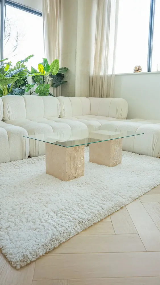Coffee tables - TRAVERTINE BLOCK SIDE TABLE - KIWANO CONCEPT
