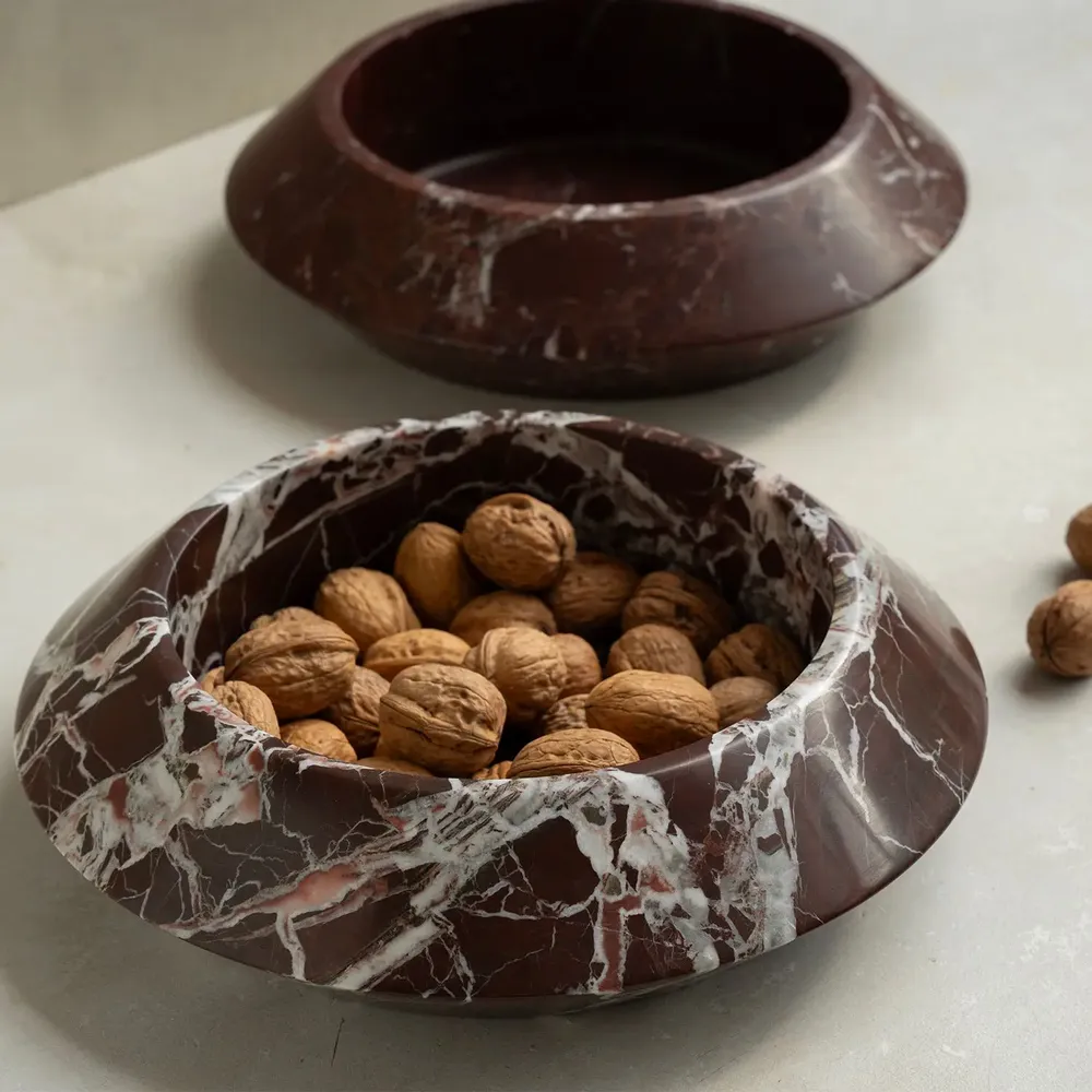 Platter and bowls - ROSSO LEVANTO MARBLE ECLIPSE - KIWANO CONCEPT