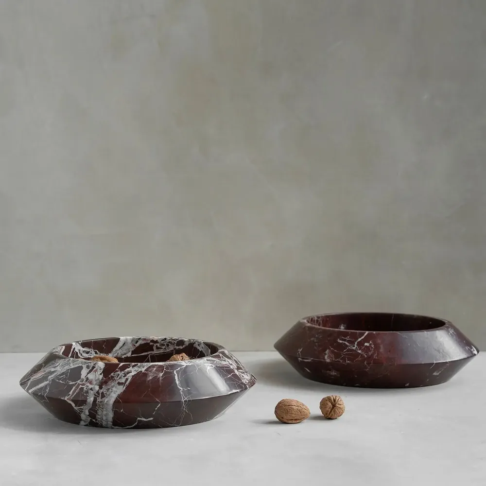 Platter and bowls - ROSSO LEVANTO MARBLE ECLIPSE - KIWANO CONCEPT