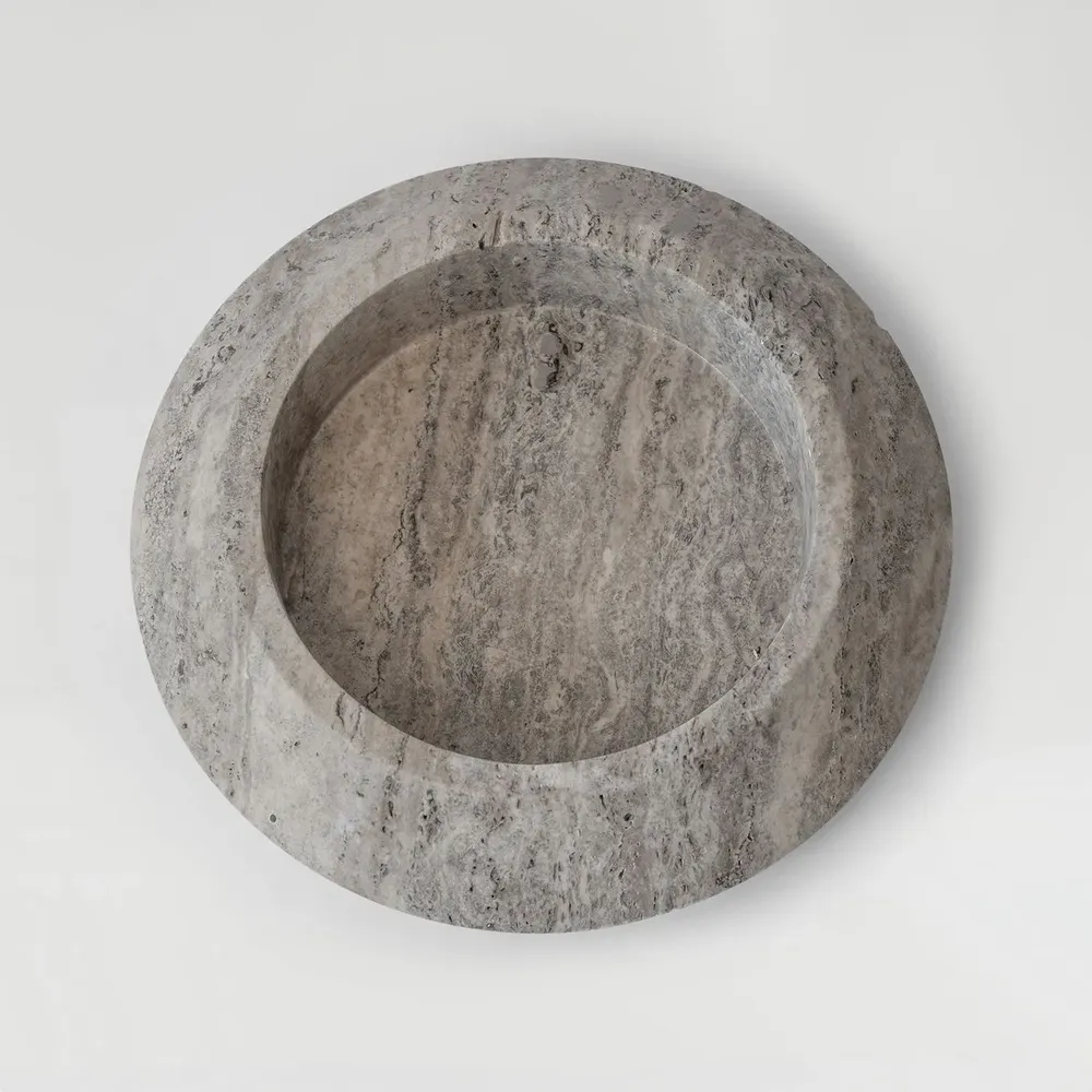 Plats et saladiers - SILVER TRAVERTINE ECLIPSE XL - KIWANO CONCEPT