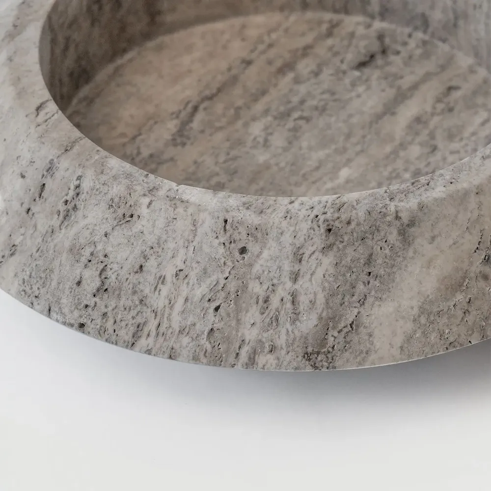 Plats et saladiers - SILVER TRAVERTINE ECLIPSE XL - KIWANO CONCEPT