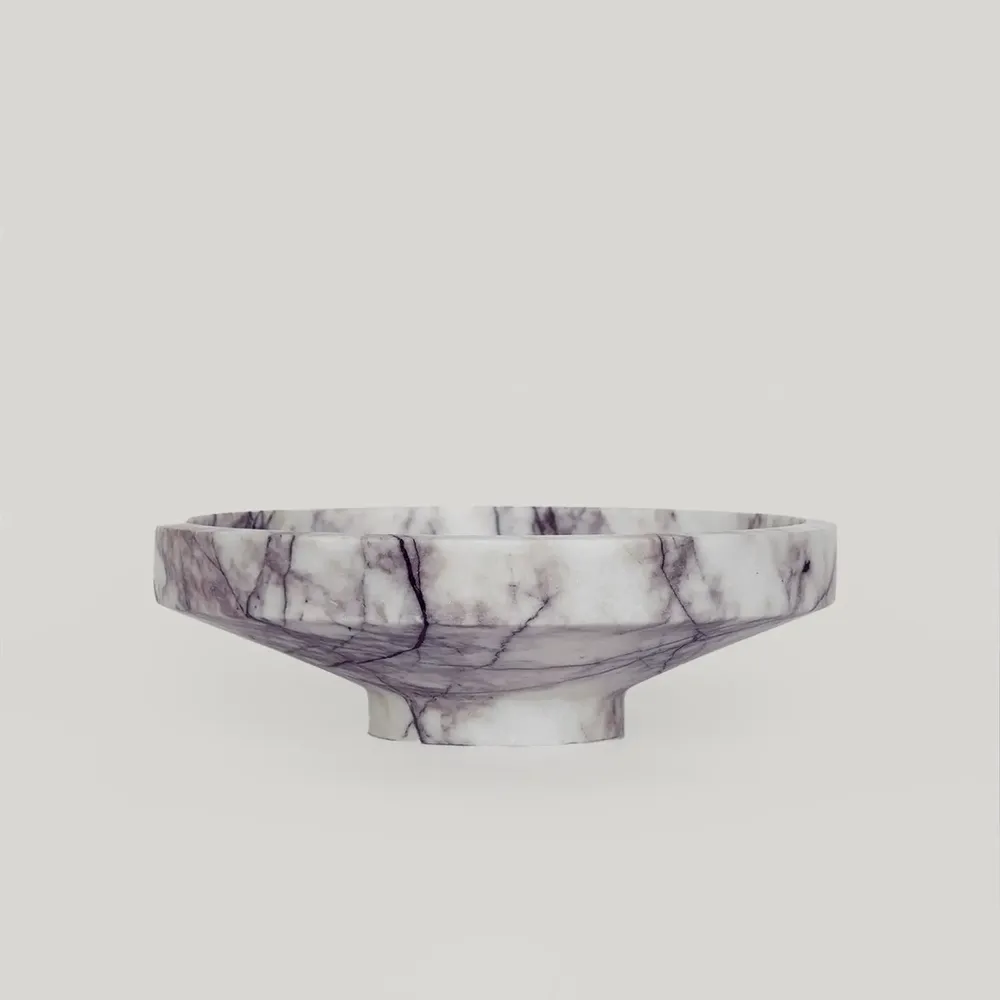 Plats et saladiers - WHITE LILAC MARBLE NARROW BOWL - KIWANO CONCEPT