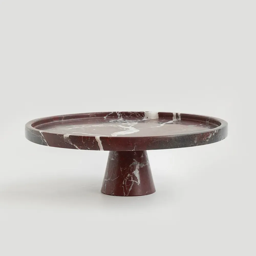 Platter and bowls - ROSSO LEVANTO CAKE STAND - KIWANO CONCEPT