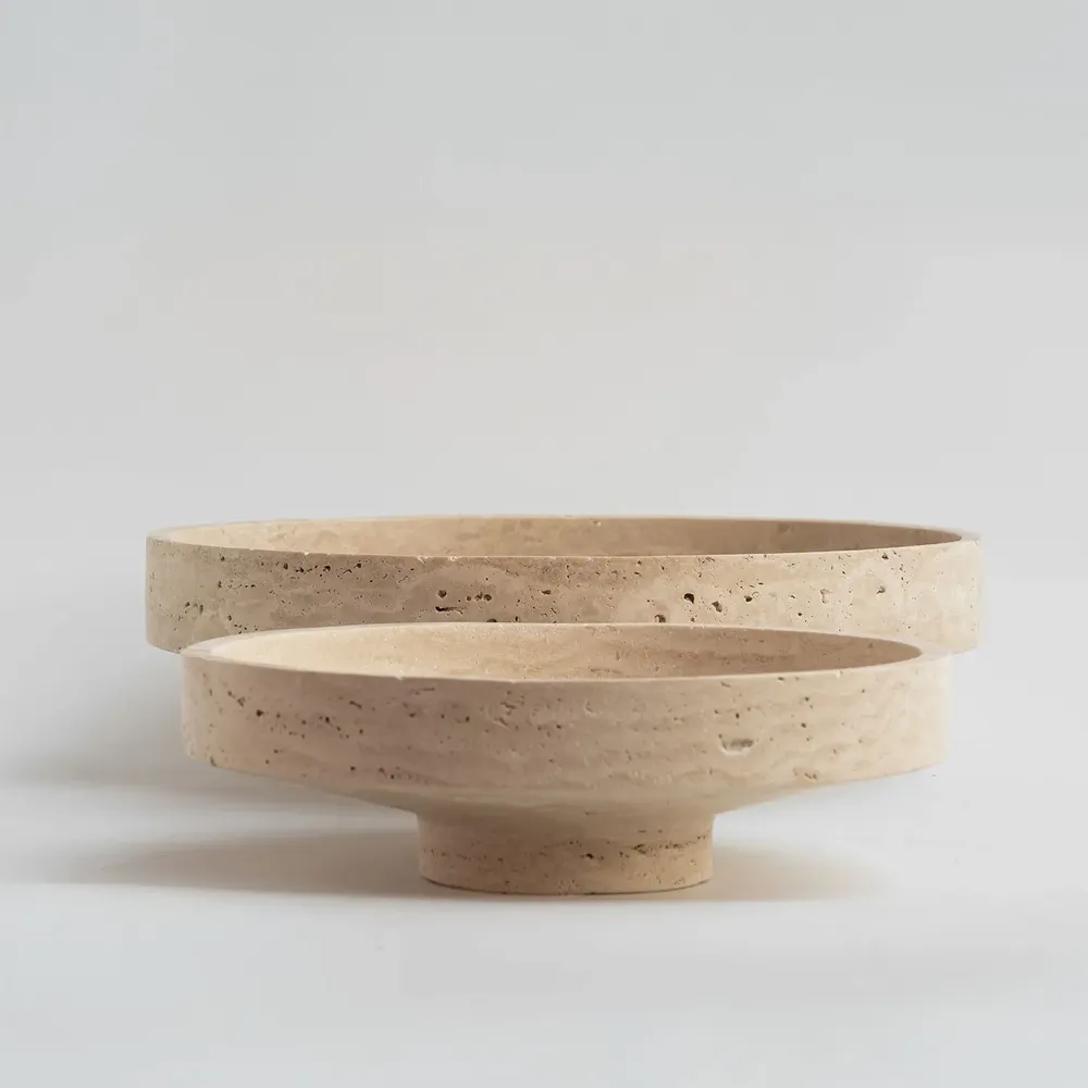 Decorative objects - TRAVERTINE NARROW BOWL XL - KIWANO CONCEPT
