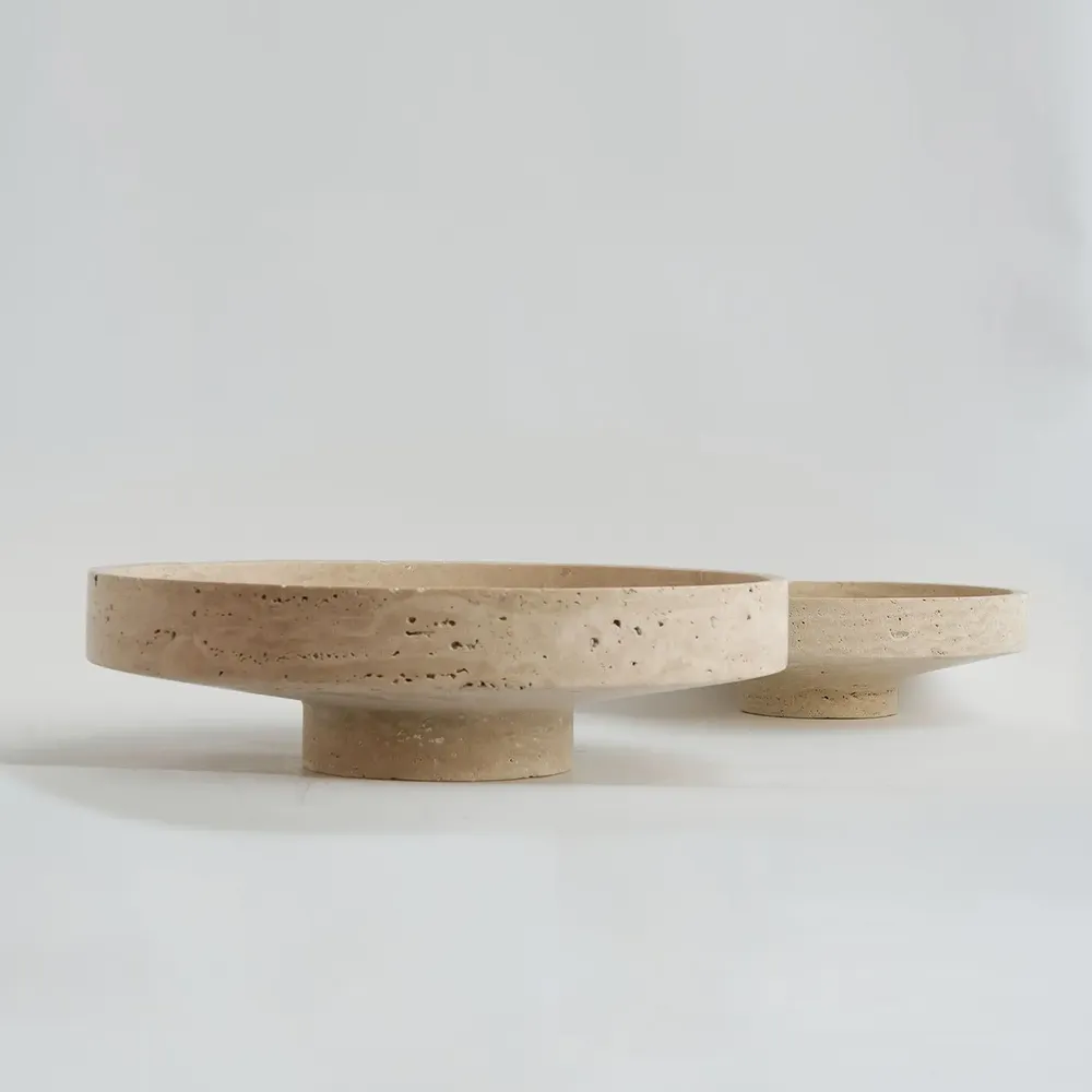 Decorative objects - TRAVERTINE NARROW BOWL XL - KIWANO CONCEPT