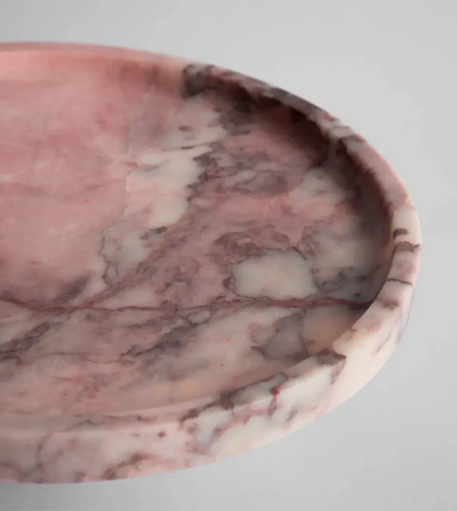 Platter and bowls - PINK MARBLE CAKE STAND - KIWANO CONCEPT