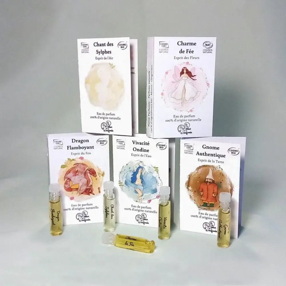 Parfums pour soi et eaux de toilette - Eaux de parfum naturelles - Kit échantillons 5 Esprits de la Nature - POÉSIE PARFUMÉE