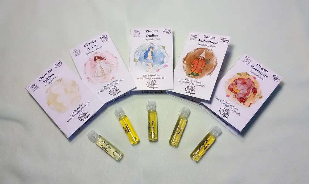 Parfums pour soi et eaux de toilette - Eaux de parfum naturelles - Kit échantillons 5 Esprits de la Nature - POÉSIE PARFUMÉE