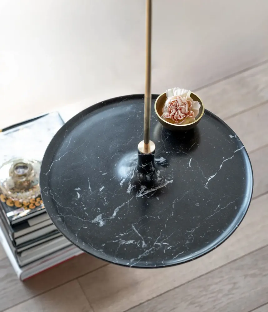 Bathroom equipment - Spinning top shelf TOUPY - Nero marquina black marble - MADEMOISELLE JO SRL