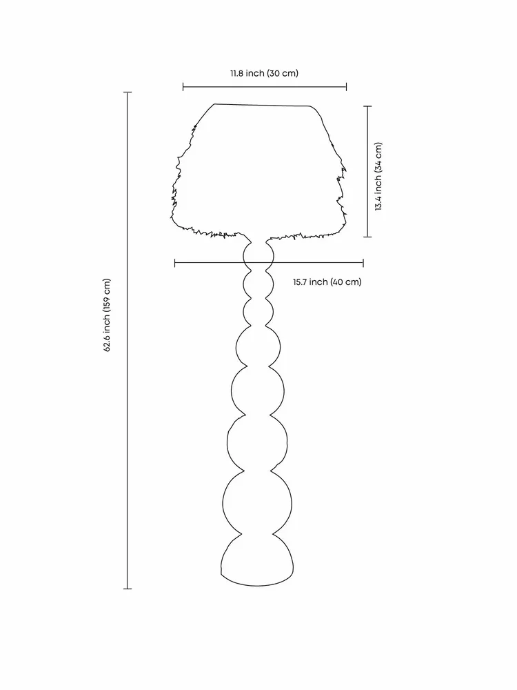 Floor lamps - WABI Japandi Floor Lamp – Handmade Charred Wood & Wool - PLETOSTUDIO