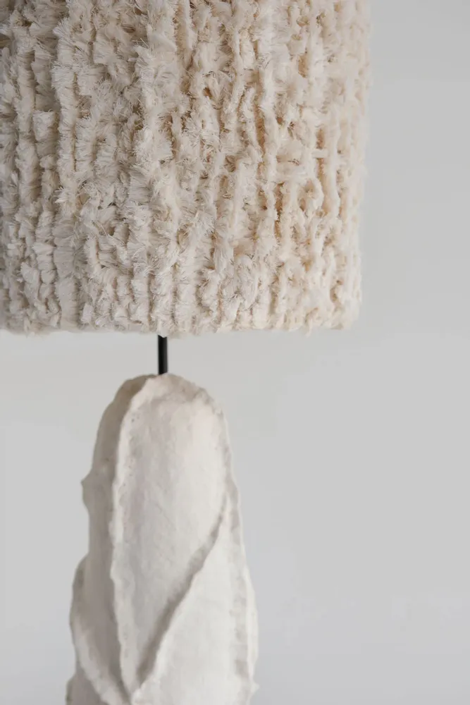 Floor lamps - Sea Star Floor Lamp – Sculptural Biocomposite Base with Cotton Fringe - PLETOSTUDIO