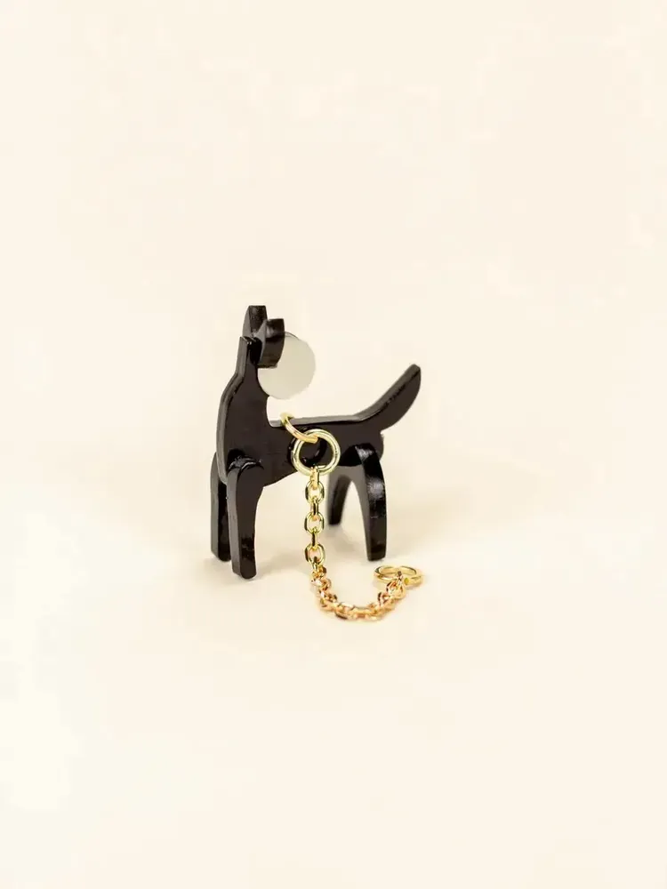 Jewelry - Dog ear charm in black horn and mother-of-pearl - L INDOCHINEUR X RIVÊT