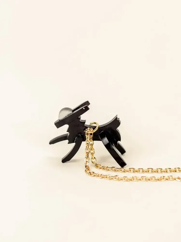 Jewelry - Goat charm for necklace in black horn and mother-of-pearl - L INDOCHINEUR X RIVÊT