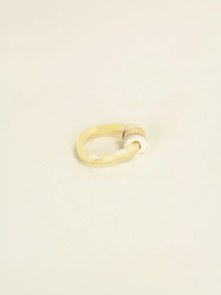 Bijoux - Bague Chouchou en corne blonde - L INDOCHINEUR X RIVÊT