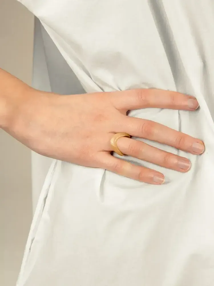 Bijoux - Bague Onde en corne blonde taille L - L INDOCHINEUR X RIVÊT